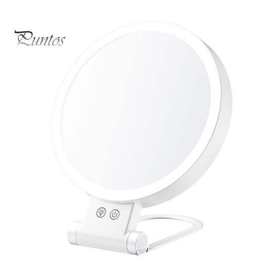 Зеркало для макияжа со светодиодной подсветкой, 5/10/20/30-кратное увеличение, двустороннее косметическое зеркало с подсветкой, зарядка через USB, регулируемая яркость, портативное, для путешествий