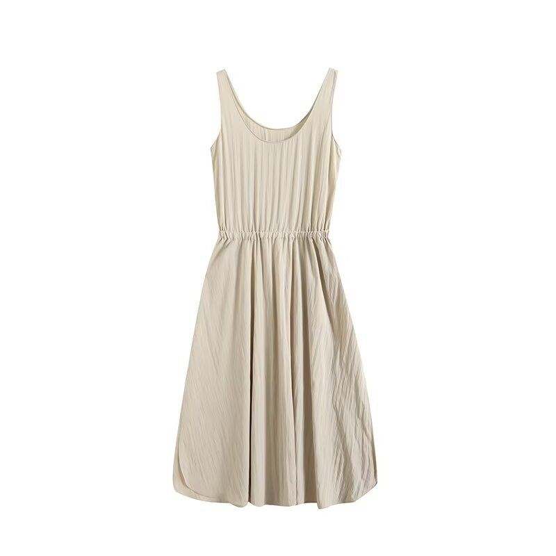 Fashion Style 2024 Autumn New Women's Loose Elastic Waist Sleeveless Vest Dress 06658658806