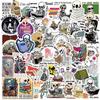 50 Skeleton Reading Books Graffiti Stickers Decorate Suitcase DIY Personalized Waterproof Stickers
