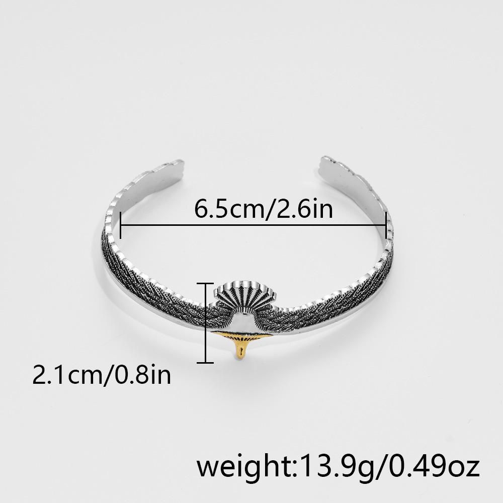 Vintage Distressed Eagle Wings Cuff Bracelet for Men and Women