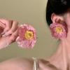 Элегантные серьги-цветы, преувеличенные крупные женские украшения, новые серьги-гвоздики в виде лепестков для женщин/девочек