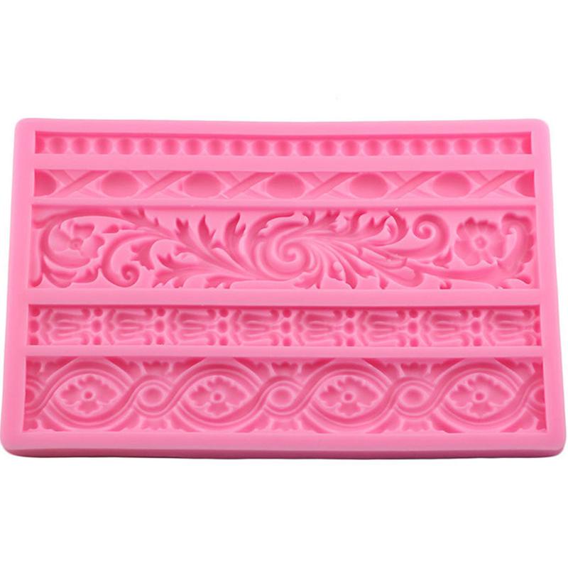 DIY Барочный Рельефный Бордюр Форма для Торта Силиконовая Форма для Украшения Торта Инструменты для Мастики Форма для Шоколада и Конфет Инструменты для Украшения Торта Мастикой