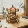 3D Деревянная Головоломка Классическая Музыкальная Шкатулка Карусель DIY Набор для Сборки Образовательная Научная Игрушка Поделки для Девочек-Принцесс Подростков Взрослых Детей