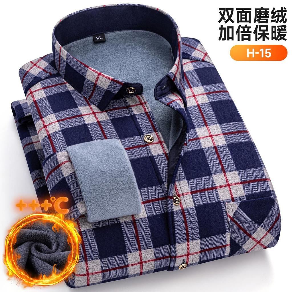 Новая мужская рубашка больших размеров 8XL 7XL 6XL, осенне-зимняя, флисовая, утолщенная, теплая, с длинным рукавом, в клетку, деловая, повседневная, приталенная, мужская одежда