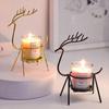 Table Decor Iron Candle Holders Metal Deer Candle Holder Ornaments Reindeer Candlestick Home