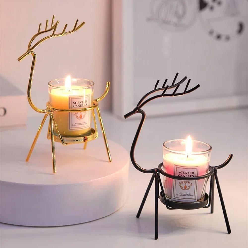 Table Decor Reindeer Candlestick Christmas Gift Deer Candle Holder Christmas Candlestick Home