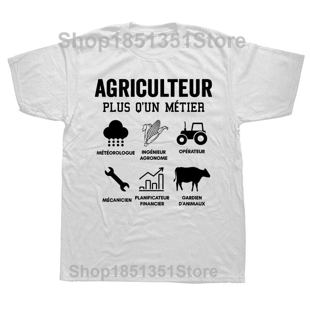Novelty Humorous Farmer Agricultural T Shirts France Cotton Streetwear Short Sleeve Gift Tractor Driver Farming Cows Tshirt