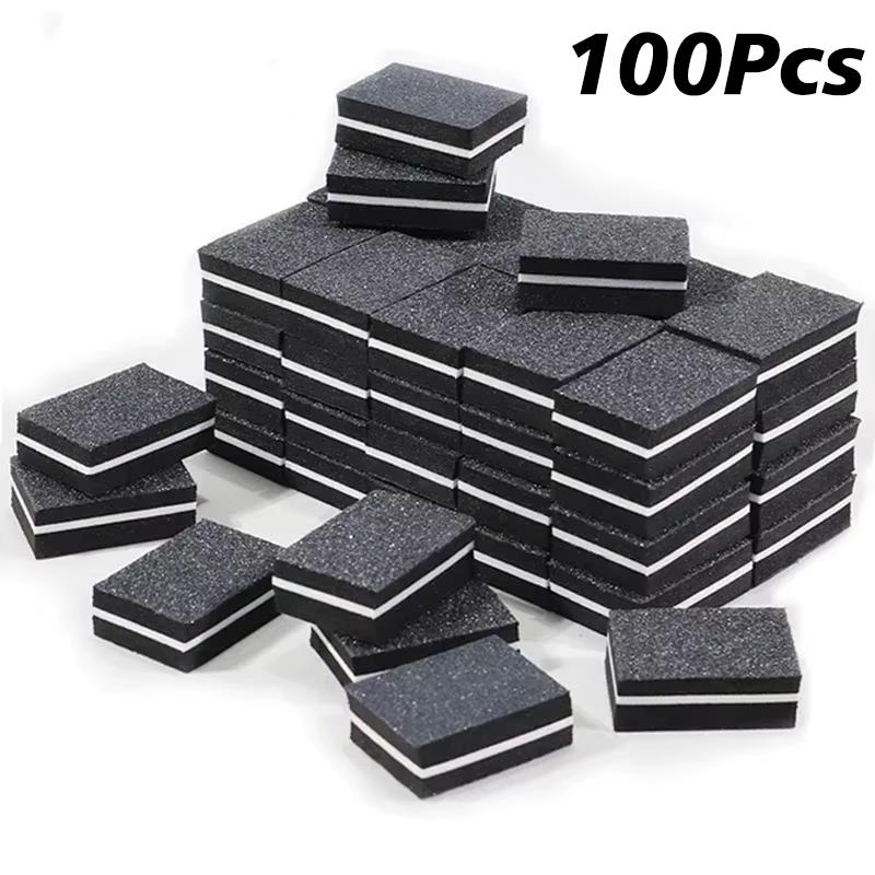 10-50-100pcs Professional Mini Nail Art Buffer File Set 100/180 Sandpaper Manicure Care Tips Sanding Polishing Tools Kit