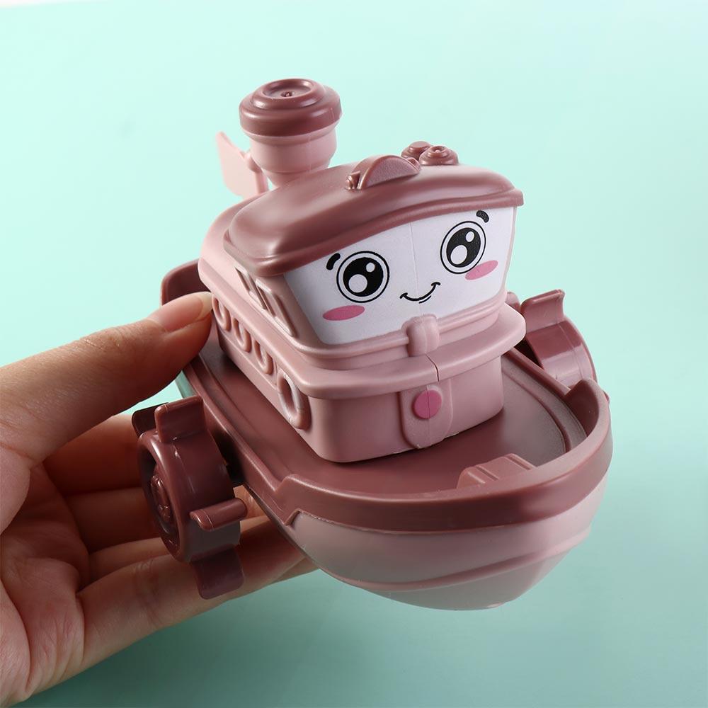 Игрушечный корабль для ванны Игры в ванну Игры на пляже Плавание Вода Детская ванна Заводной Механический корабль Мультяшный корабль