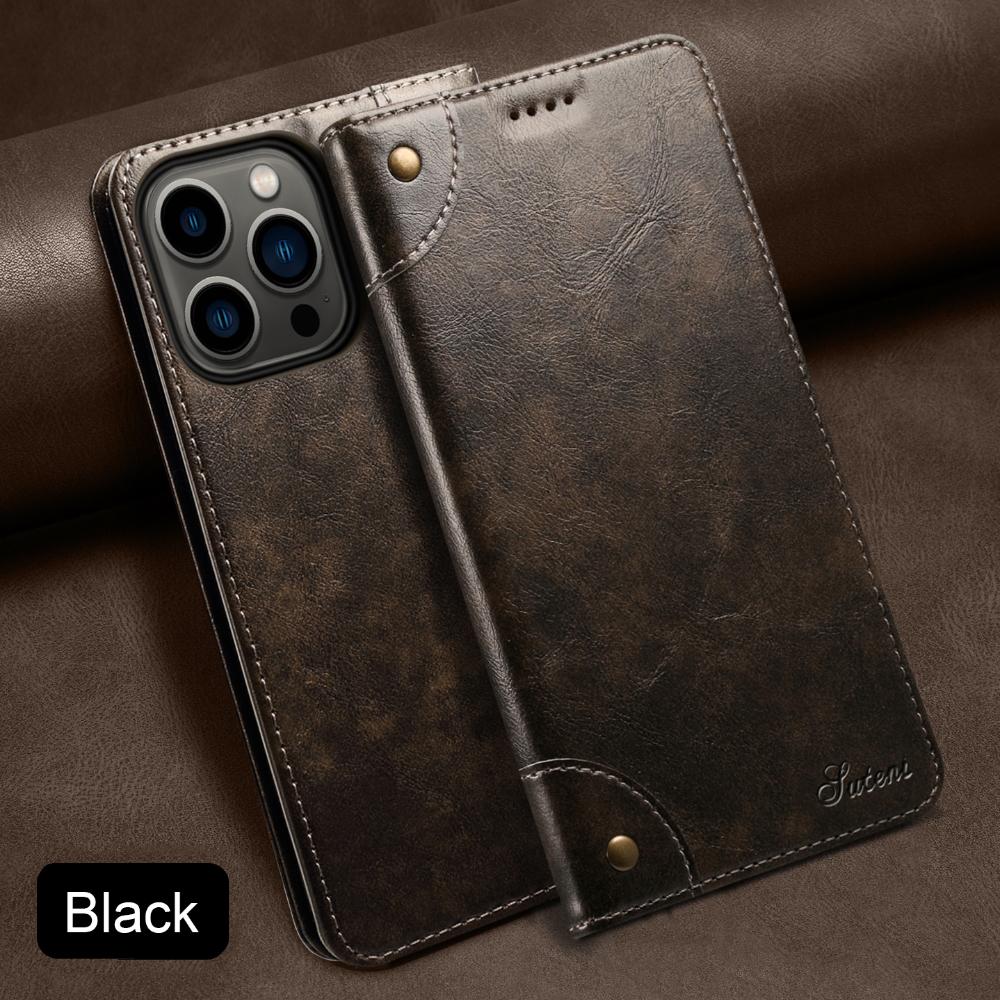 Чехол-кошелек из кожи для iPhone 16, 15, Pro, Max, 16E, 14 Plus, 11, 12, 13 Mini с магнитным держателем для карт LS055