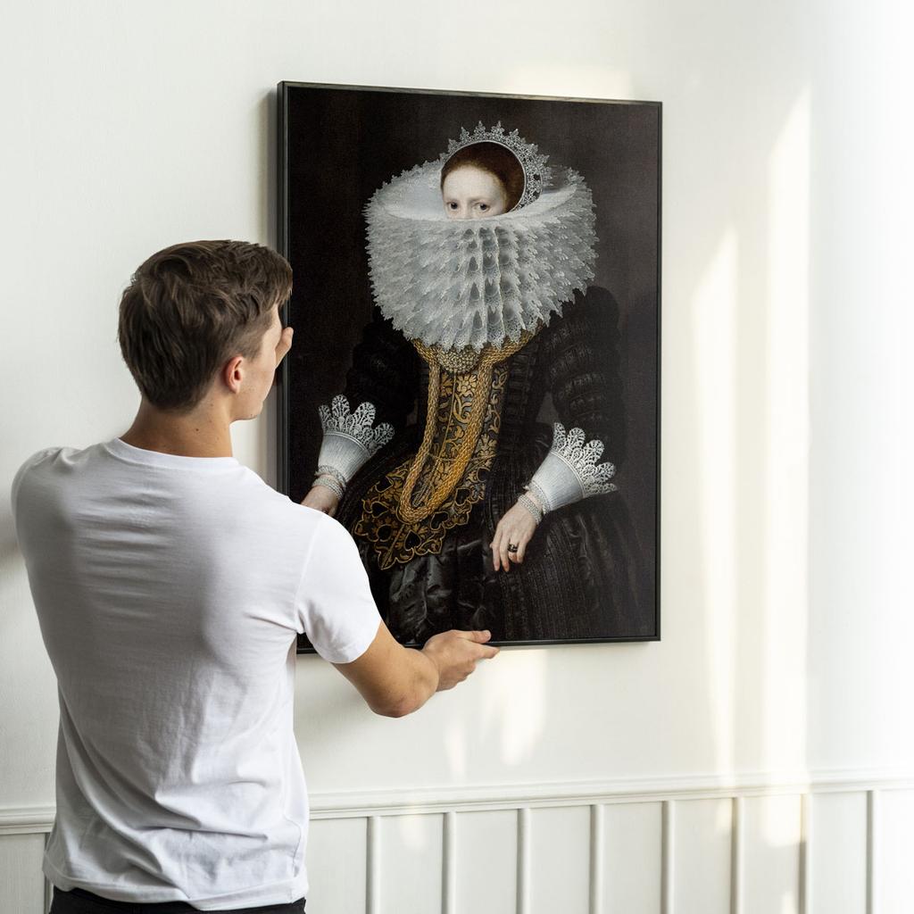 Plakat portret gorset koronka