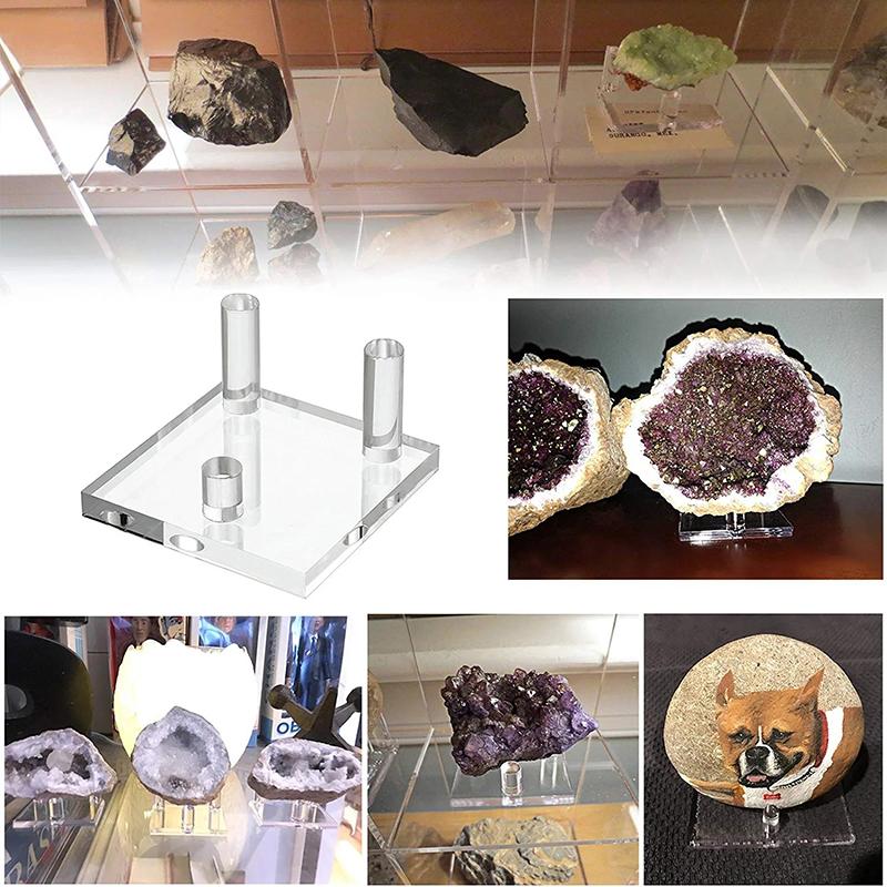 Acrylic Display Stand Holder Suport Shelf Base For Minerals Rock Specimens Geode Stones Jewelry Small Collectibles Display Rack