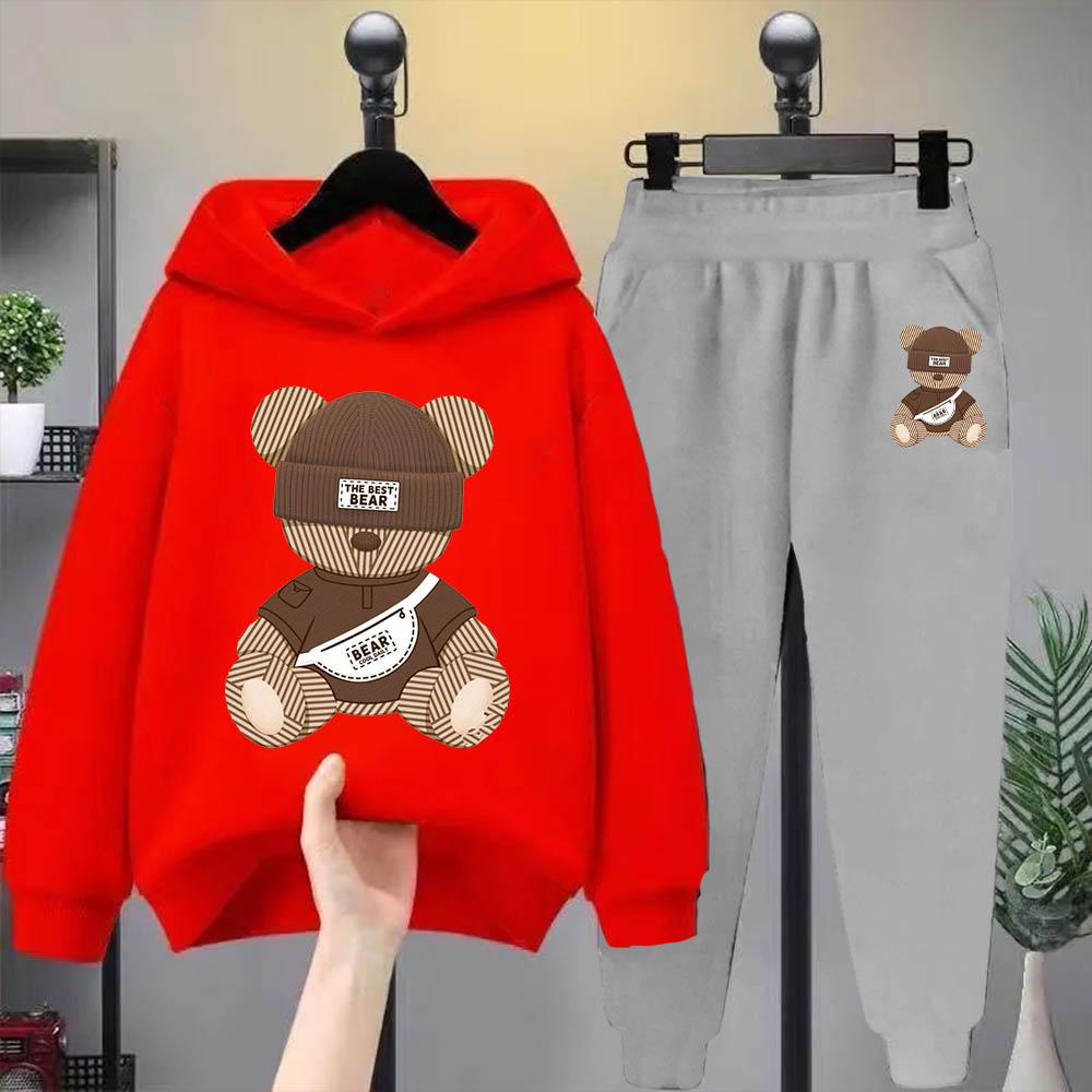 Cartoon Bear Hoodie Cartoon Cartoon Cartoon Cartoon Children's Clothing Children Girls Boys Sweatshirt Hoodie Set Two Sets