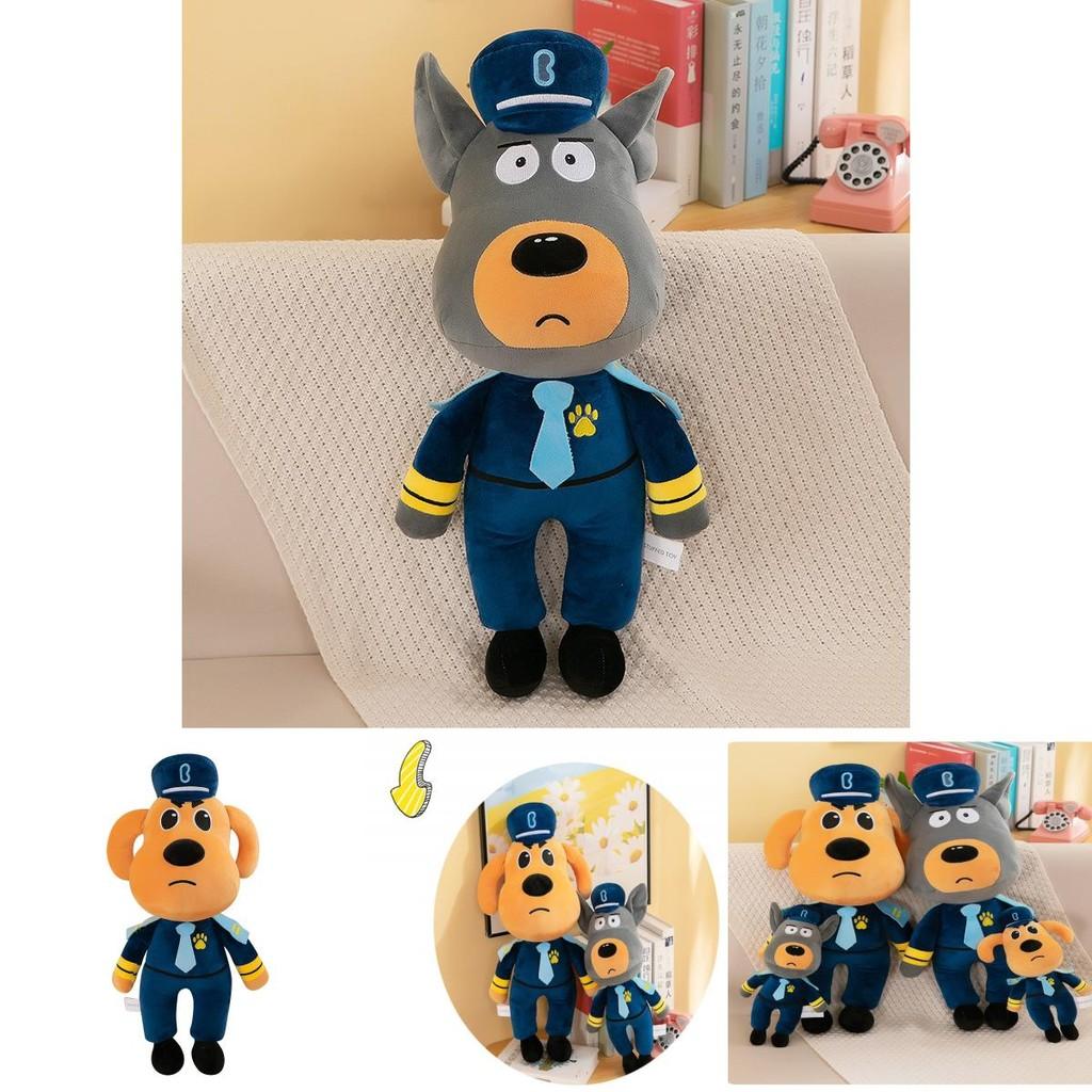 Cute Sheriff Labrador Plush Doll High-quality Pp Cotton Filling Super Soft Short Plush Fur Yellow/grey