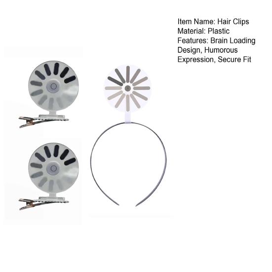 3 шт./компл. Женская повязка на голову с дизайном 'Загрузка мозга', заколка для волос, юмористическое выражение, заколки для волос, символ загрузки, обруч для волос, аксессуары для волос