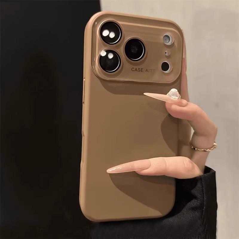 Простой однотонный чехол из жидкого силикона для Apple 17promax iphone16/15pro, новый премиальный чехол для мобильного телефона.