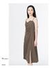 Maxlanxia Fashionable and Unique Waist Cinched Small Skirt Solid Color Slit Suspender Dress