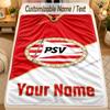 Flannel BlanketPSV Eindhoven FC Custom Name Text Personalized Soft Warm Throw Blanket Home Decor Gift