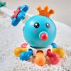 Sound Colorful Octopus Teething Toy Octopus Toddler Pushs and Pull Toy  Children Girls Boys