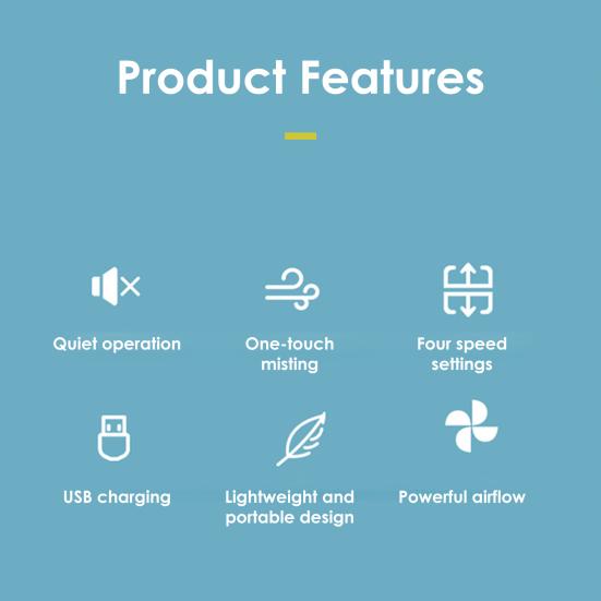 Spray Fan Cartoon Snail Design Silent Motor Mini Handheld Tabletop Fan with Water Mist Cooling USB Rechargeable Handheld Fan