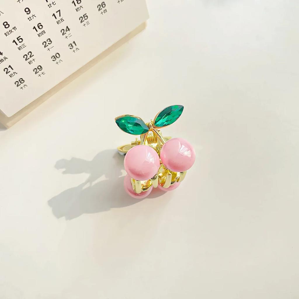 Нежные хрустальные вишневые мини-заколки для волос со стразами, женские заколки-крабы для волос, головные уборы, аксессуары для волос