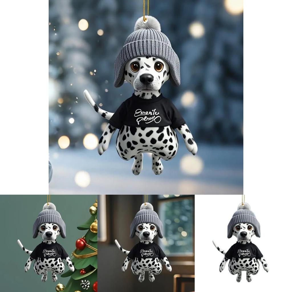 Car Rearview Mirror Decor Dalmatian Acrylic Cartoon Style Auto Accessories For Vehicles