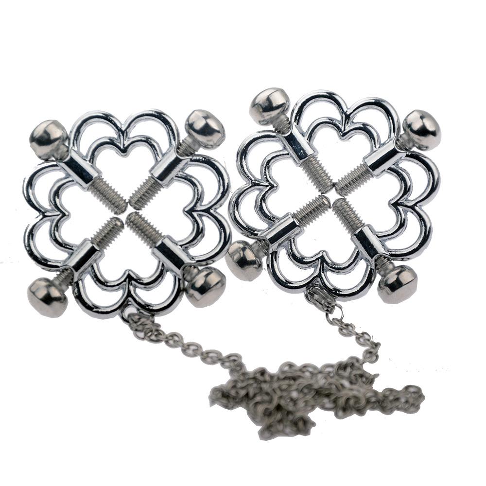 Metal Nipple Clamp Sexy Breast Clip Incline Correction Adult Adjustable Breast Clip Teasing an Engine of Torture Stimulation Abuse Milk