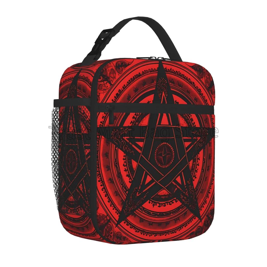 Бафомет Пентаграмма Сатанинская Оккультная Церковь Сатаны Коза Готическая Ланч-бокс для пикника и путешествий Многоразовая водонепроницаемая изолированная сумка для обеда