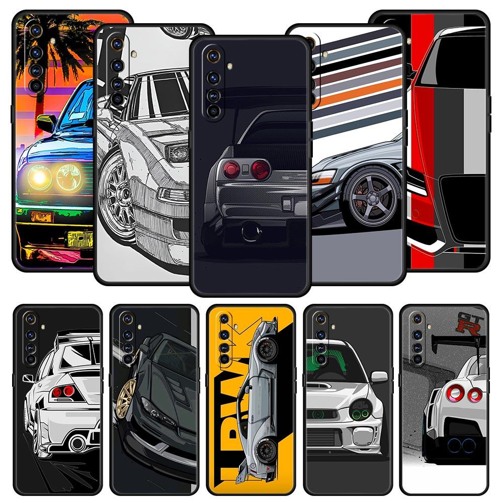 Япония JDM Спортивные Автомобили Чехол Для Realme 12 11 10 9 8 5G 7 6 GT5 GT3 GT2 Pro Plus C21 C11 C25 C35 Для Realme GT Neo 2 3 3T 5 Чехол