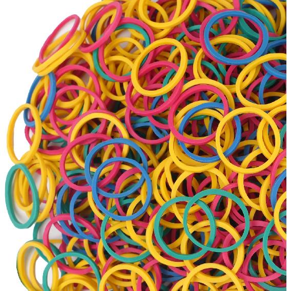 Rubber Bands Small Mini Elastic Band Yellow Blue Green Red 1300pcs Rubber Band 1.2inch Office Supplies Home ide Diameter 0.63in (Multicolour)