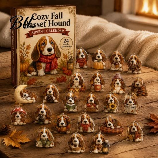 Dog Themed Hanging Charms 2026 Advent Calendar, 24-Days Christmas Countdown Calendar with 24 Festive Puppy Pet Lover Holiday Gifts Ornament,