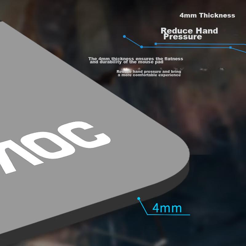 AOC Gaming Mouse Pad, Medium And Small Size, 460*400*4mm, Thickened with Locked Edges, Office Keyboard Computer Desk Pad, M152/93 Gray