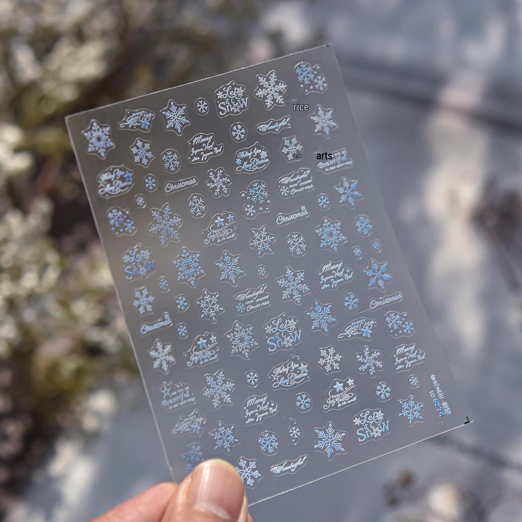 Tomoni Winter Nail Stickers for Kids: Thin, Tough, Exquisite Snowflake and Starlight Designs