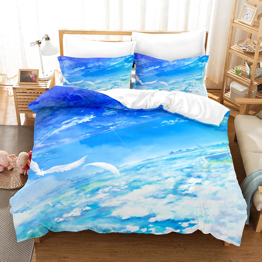 Bedding Set Rainbow Sky Duvet Cover Boys, Kid's Quilt Cover Girls Room Gorgeous Starry Sky Bedding King/Queen Duvet Cover Set