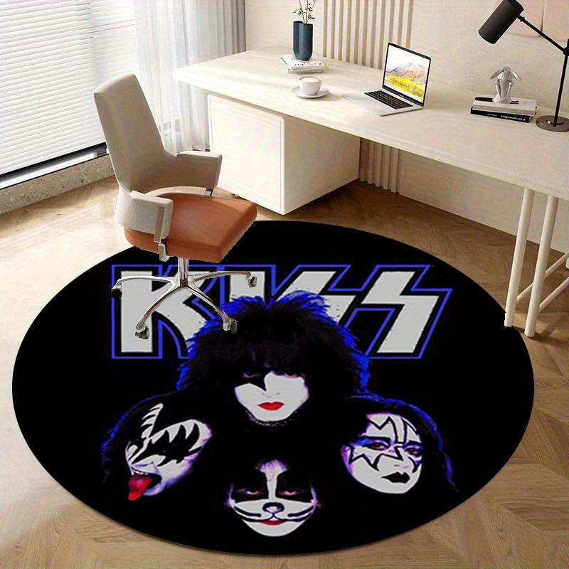 1 шт. Логотип группы Kiss Домашний Офис Уличный Круглый Ковер Подарок Декоративный Коврик-КоверRC2711