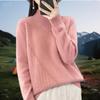 Women's Solid Color Turtleneck Sweater Autumn Winter Knitted Top Fashionable Warm Base Layer