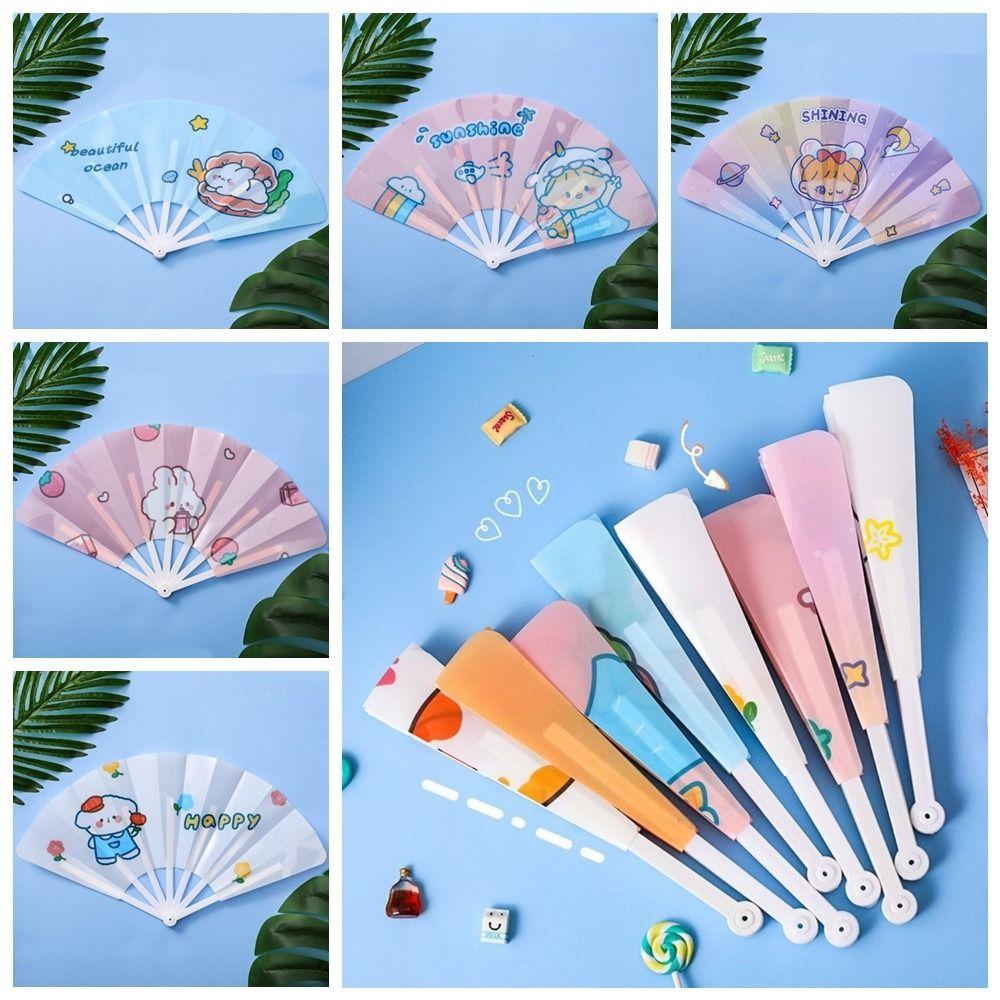 Gifts Folding 7-fold Fan Cartoon Cartoon Folding Fan Cute Hand Held Fan