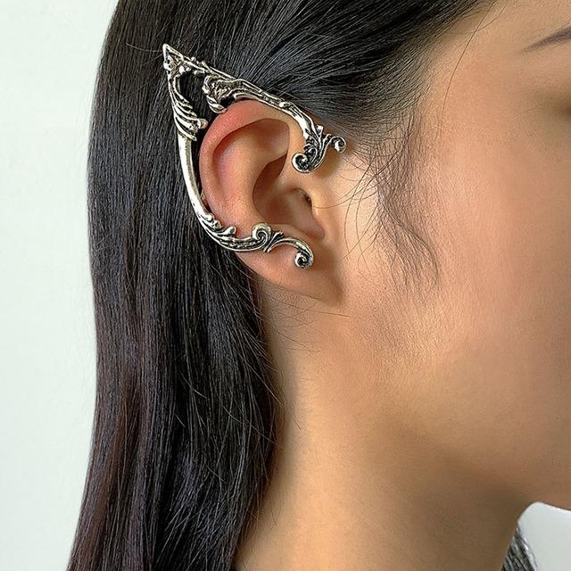 Готические серьги-клипсы в виде дракона для женщин и мужчин, винтажные серьги-клипсы в стиле панк, эльфийские серьги-каффы, трендовые модные украшения
