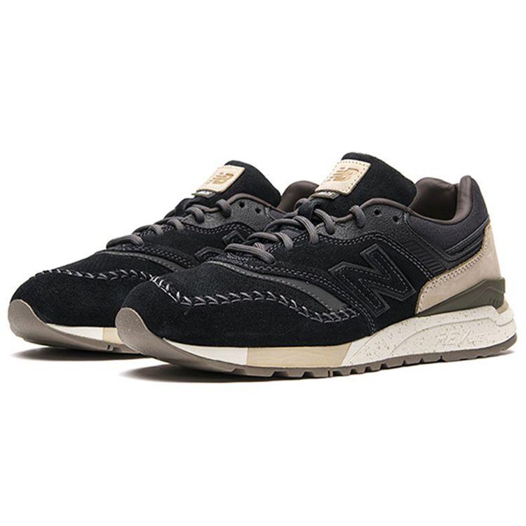New Balance Серия 997.5 Классический логотип Сетчатые низкие кроссовки для бега Мужские кроссовки Черный Серый Бежевый ML997HEL