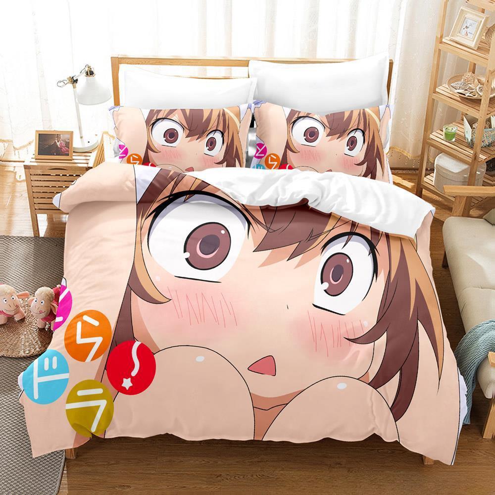 Комплект постельного белья Toradora Single Twin Full Queen King Size Bed Set Adult Kids Bedroom Duvet Cover Sets 3D Print Anime Bed Sets