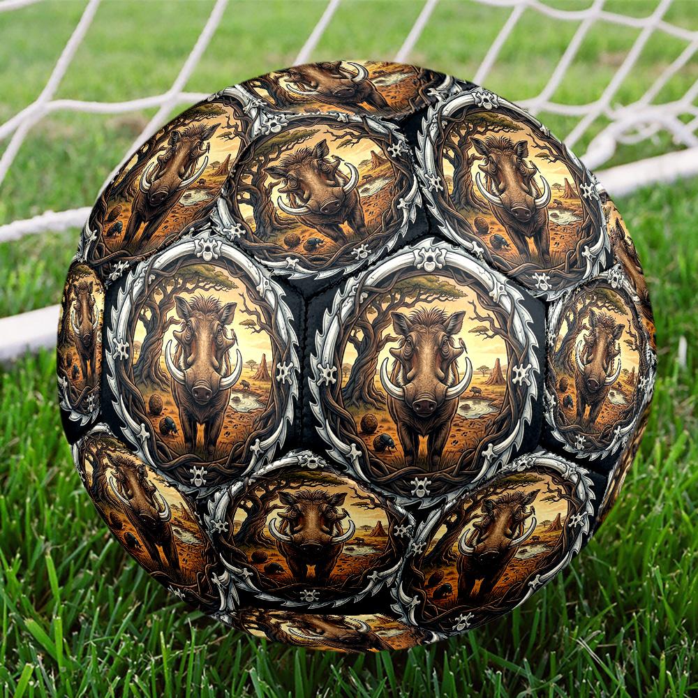 Boar African Wilderness Round Football Size 5 Adult Ball Suitable for Training Matches and Outdoor Team.