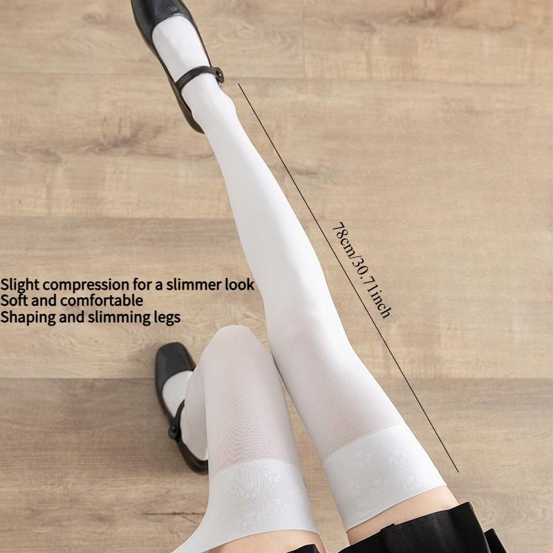 1PAIR silicone non-slip knee socks women's JK calf socks velvet thigh stockings Japanese black long tube ballet style