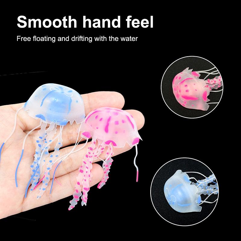 3 шт. Искусственные светящиеся флуоресцентные медузы, украшение для аквариума, подводное растение для аквариума, морской водный пейзаж, орнамент
