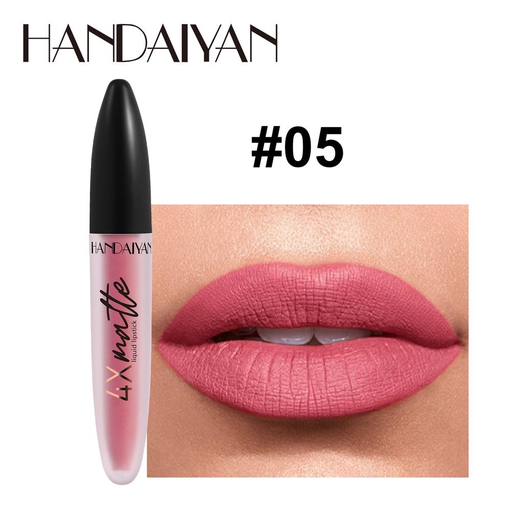 HANDAIYAN Matte Waterproof Lip Gloss Sexy Lipgloss Liquid Lipstick Nude Pink Purple Makeup Long Lasting Tinted Lip Glaze