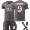 Подростки Дети Взрослые Индивидуальное Имя Футбольные Комплекты 24/25 Реал Мадрид 2-й Выездной #9 Мбаппе Спортивный Тренировочный Комплект Джерси с Носками