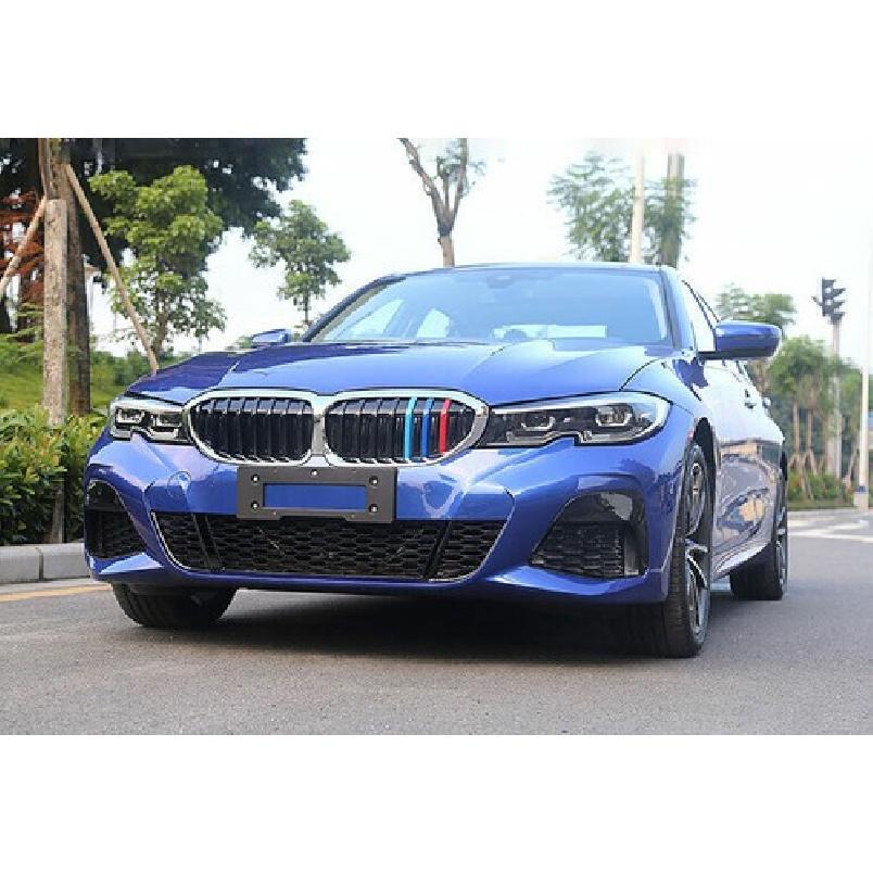 For BMW 3-Series G20 - Blue Front Center Mesh Grille Grill Strip Trim