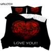 Rose Duvet Cover Red Rose Floral Wedding Twin Bedding Set Valentine's Day Gift for Lover Double Queen King Polyester Qulit Cover