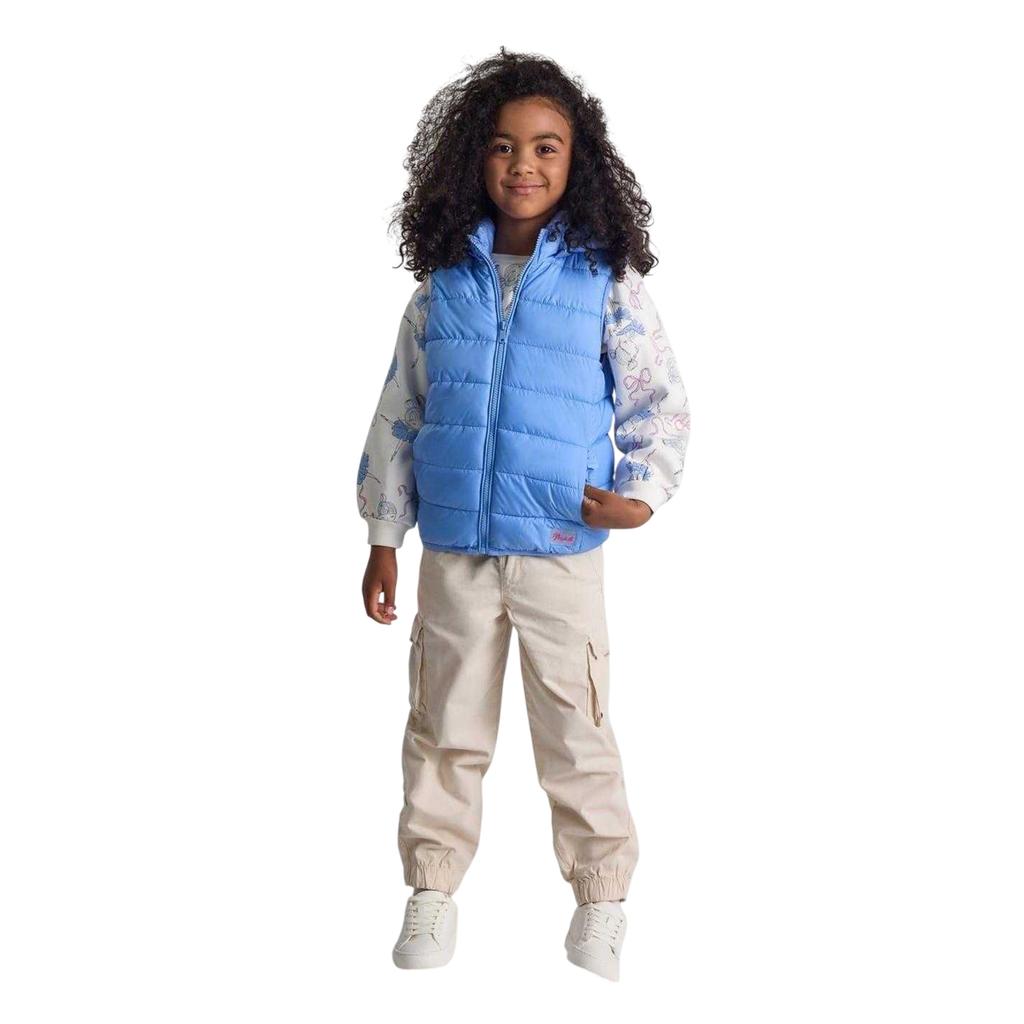 Minoti Girls Quilted Detachable Hood Gilet