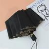 Вышитый Кружевной Трехскладной Автоматический Зонт Виниловый Защита от УФ Излучения Солнечный и Дождливый Двойного Назначения Зонт от Солнца