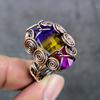Natural Bi-Color Tourmaline Copper Wire Wrap Gift Jewelry Ring Size 9 G5m09